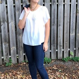 Versatile White Anthropologie Blouse, Size 8